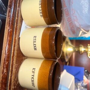 Vintage Brown and Condiment Jars